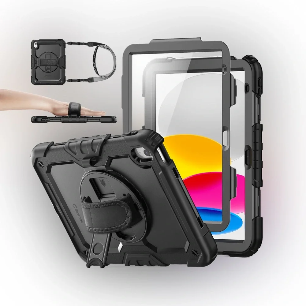 BRAND NEW SEYMAC iPad 10th Gen 10.9 Inch Case (2022) - Black - Silicone-S Series